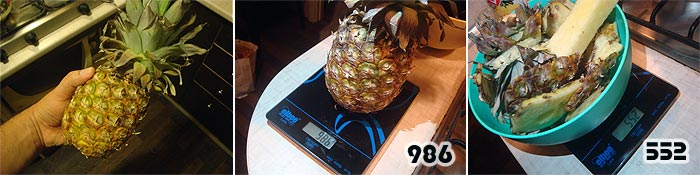 Вес и калорийность ананаса